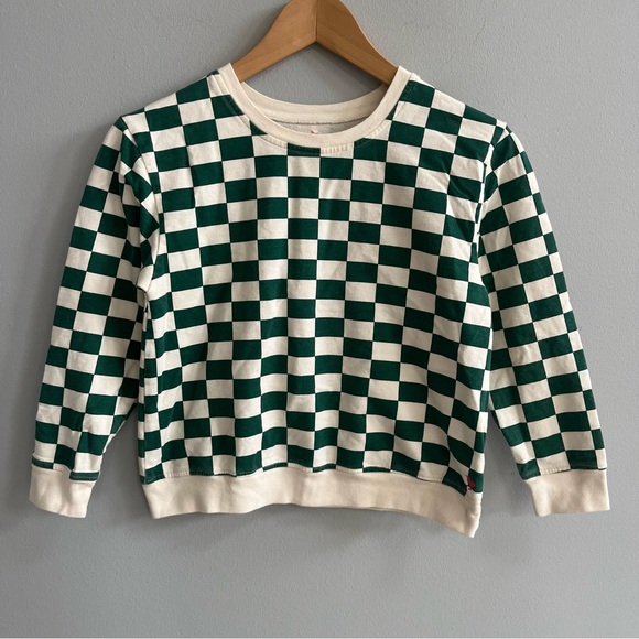 Other - Pink Chicken Girls Checked Crewneck Sweatshirt Size 10 Organic Layering Playful